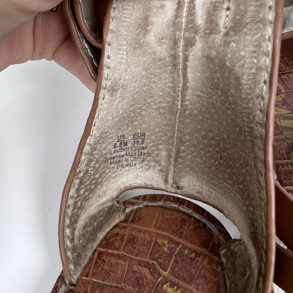 Sam Edelman Tan Flat Sandals with Crisscross and Ankle Straps Size 8.5 - Picture 6 of 11